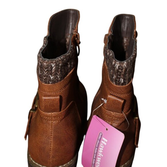 BOOT SALE!!! Hawkwell Combat Fashion Side Zipper Buckle Ankle Booties 7 NWT - Picture 8 of 14